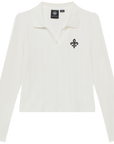 CROPPED V-NECK POLO SHIRT
