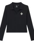 CROPPED V-NECK POLO SHIRT