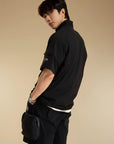 HIGH-NECK UTILITY STYLE T-SHIRT